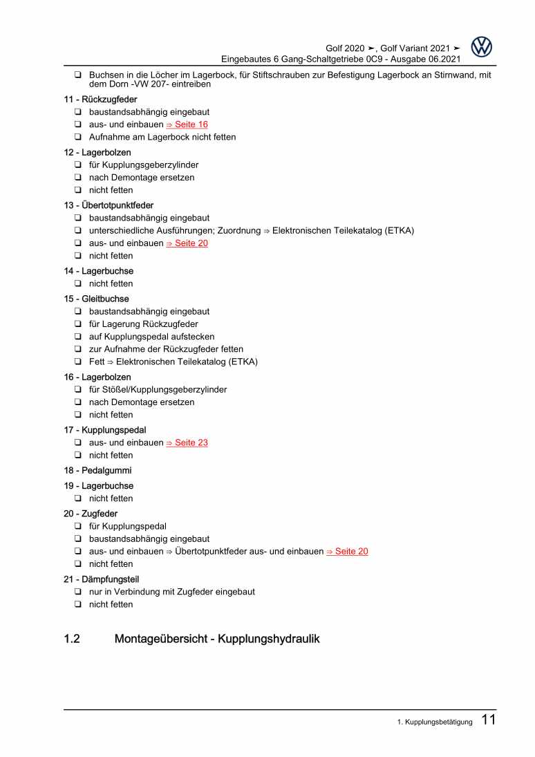 Beispielseite für Reparaturanleitung 3 Eingebautes 6 Gang-Schaltgetriebe 0C9