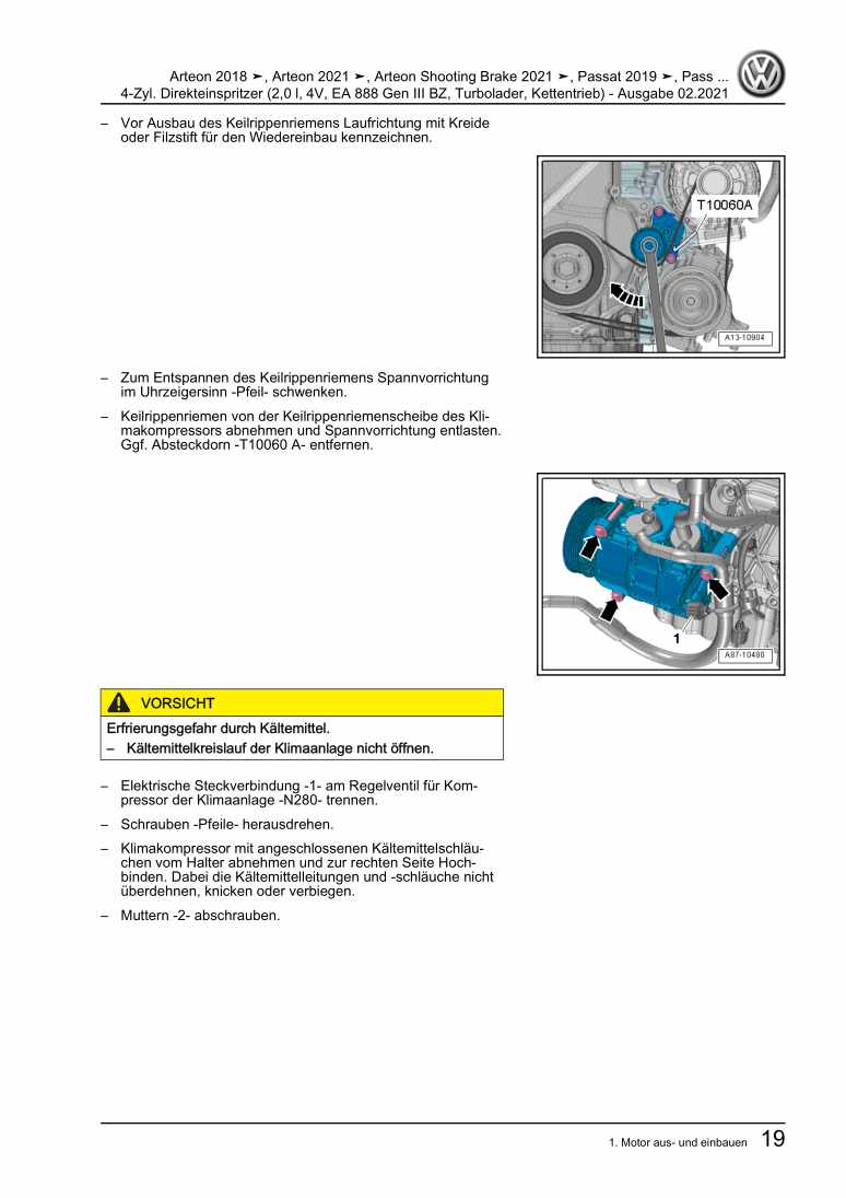 Examplepage for repair manual 3 4-Zyl. Direkteinspritzer (2,0 l, 4V, EA 888 Gen III BZ, Turbolader, Kettentrieb)