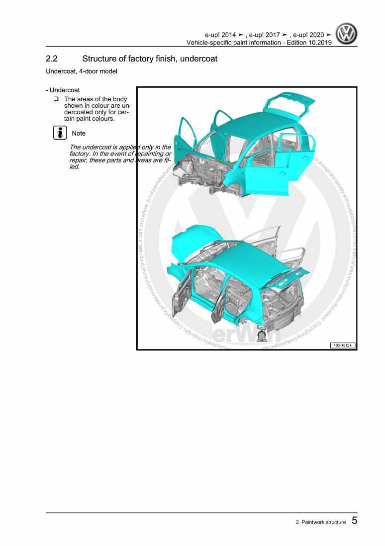 Beispielseite für Reparaturanleitung 3 Vehicle-specific paint information