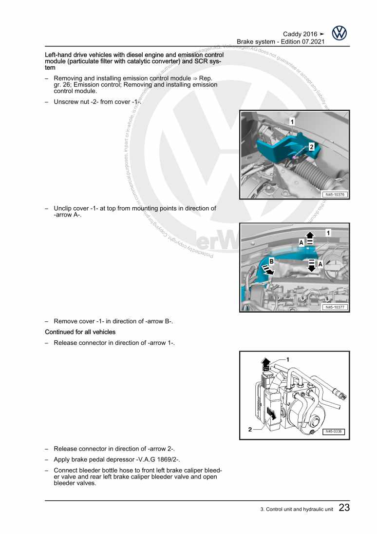 Examplepage for repair manual 2 Brake system