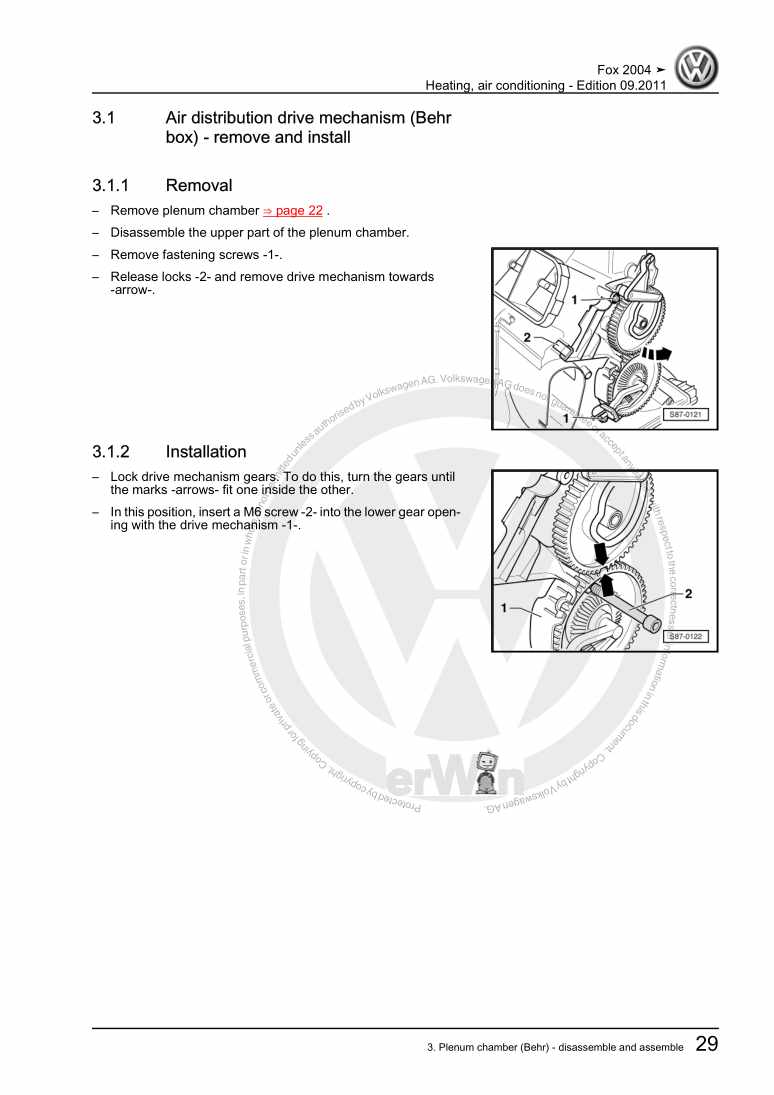 Examplepage for repair manual 2 Heating, air conditioning