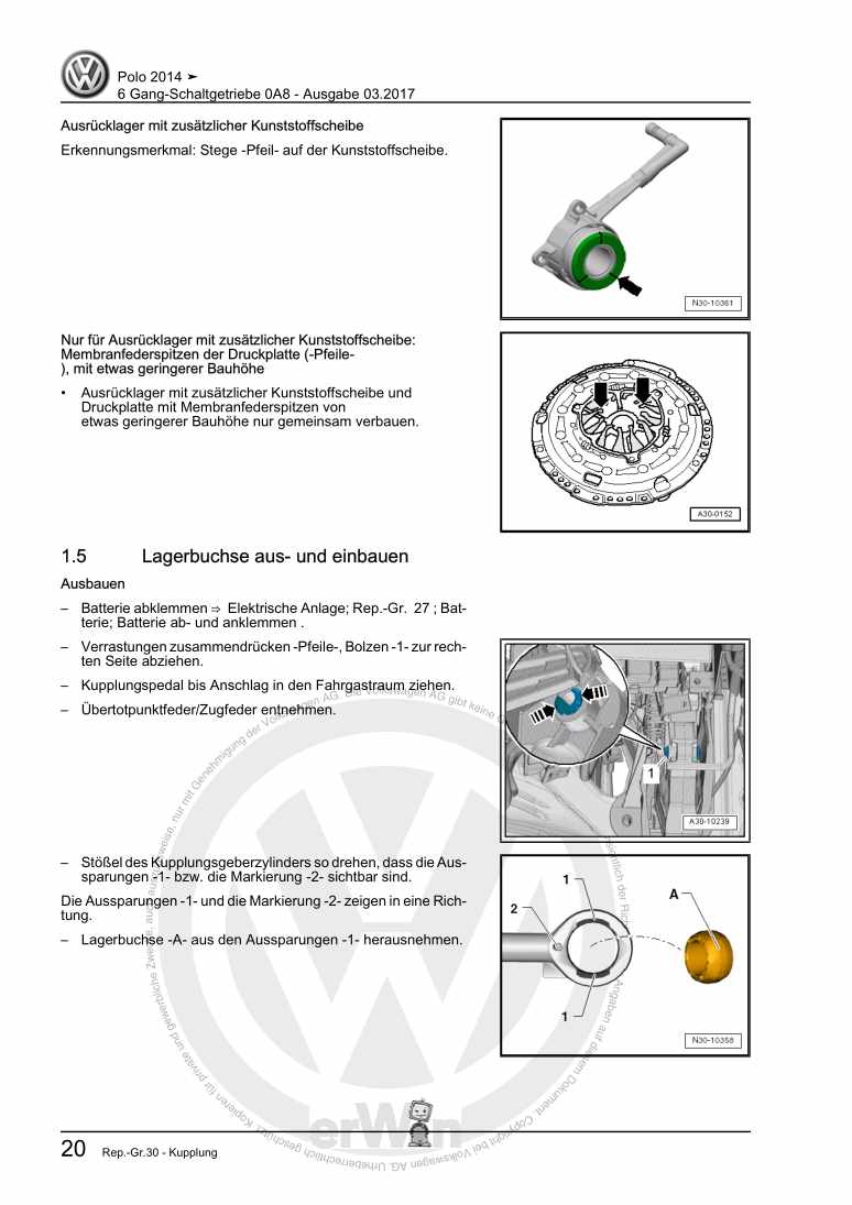 Examplepage for repair manual 6 Gang-Schaltgetriebe 0A8