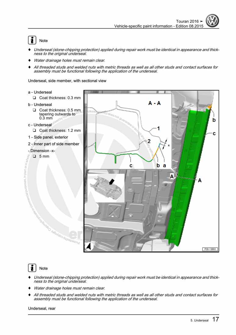 Examplepage for repair manual 3 Vehicle-specific paint information