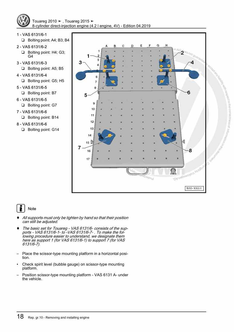 Beispielseite für Reparaturanleitung 2 8-cylinder direct-injection engine (4.2 l engine, 4V)
