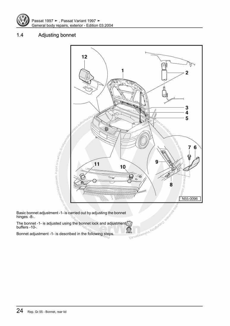 Examplepage for repair manual 3 General body repairs, exterior