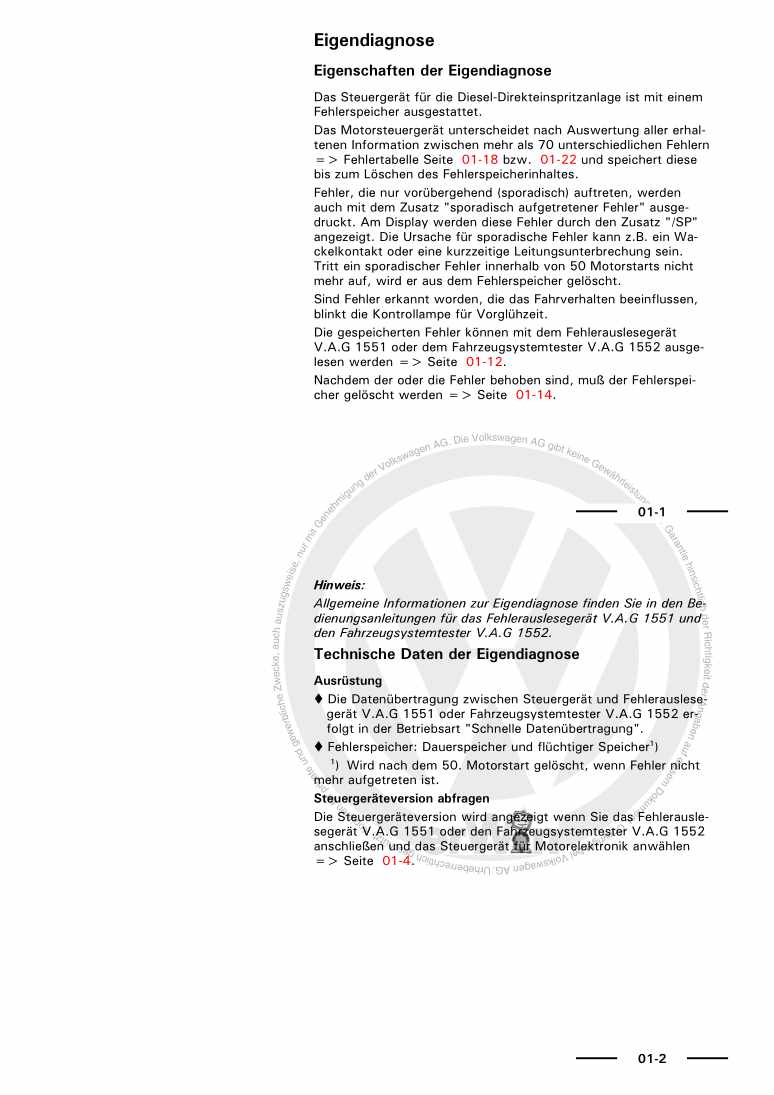 Beispielseite für Reparaturanleitung 2 Direkteinspritz- und Vorglüh- anlage mit Pumpe-Düse-Einheit AMF ANY AYZ