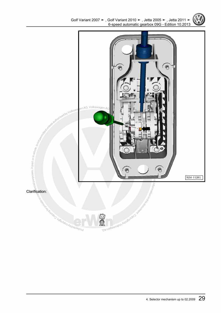 Examplepage for repair manual 3 6-speed automatic gearbox 09G