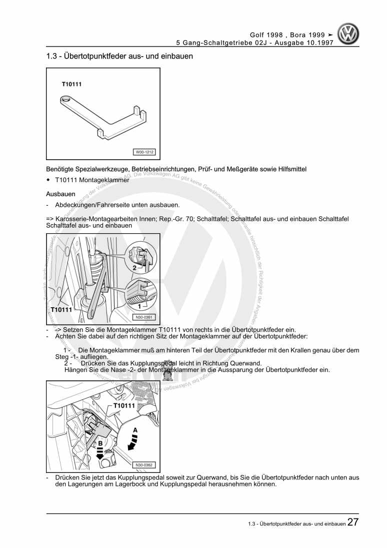 Examplepage for repair manual 5 Gang-Schaltgetriebe 02J