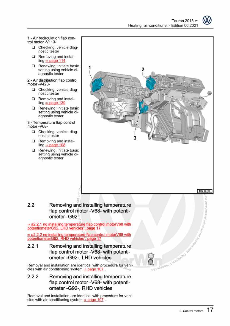 Examplepage for repair manual 2 Heating, air conditioner