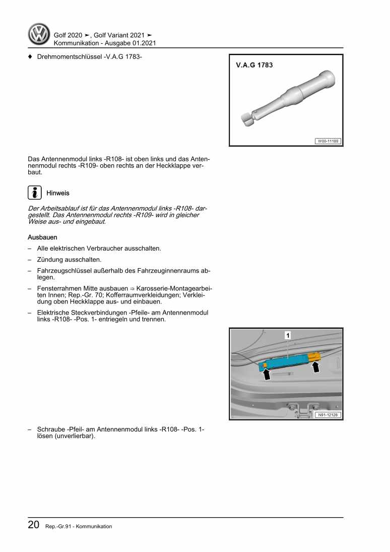 Beispielseite für Reparaturanleitung 3 Kommunikation