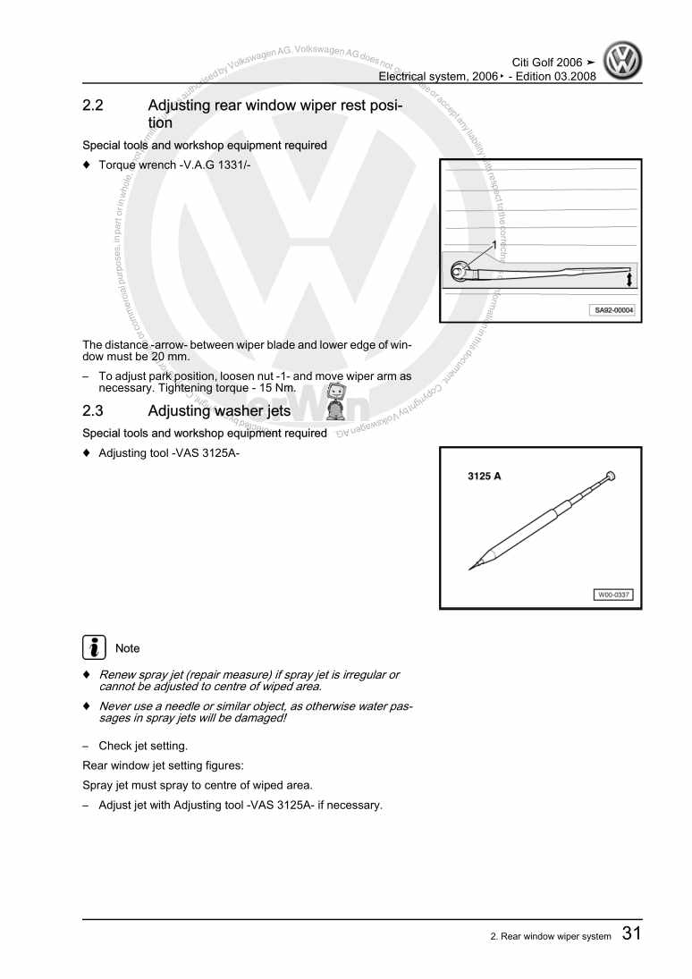 Examplepage for repair manual Electrical system, 2006▸