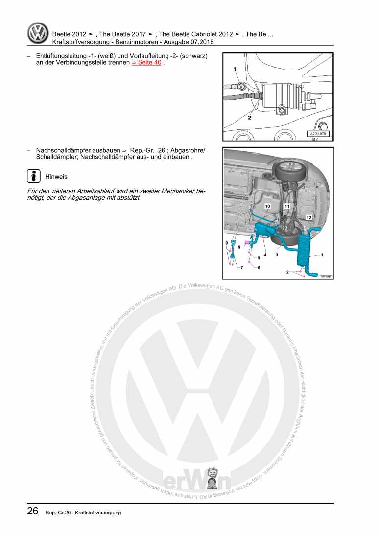 Beispielseite für Reparaturanleitung 2 Kraftstoffversorgung - Benzinmotoren