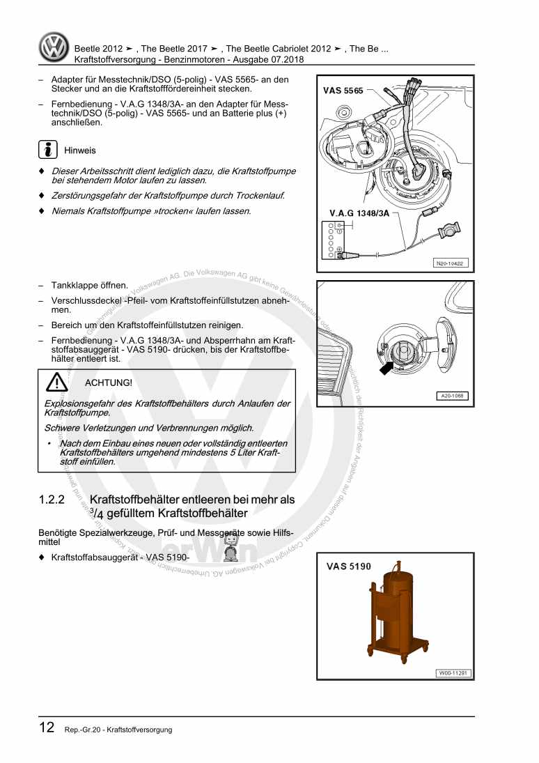 Beispielseite für Reparaturanleitung 3 Kraftstoffversorgung - Benzinmotoren