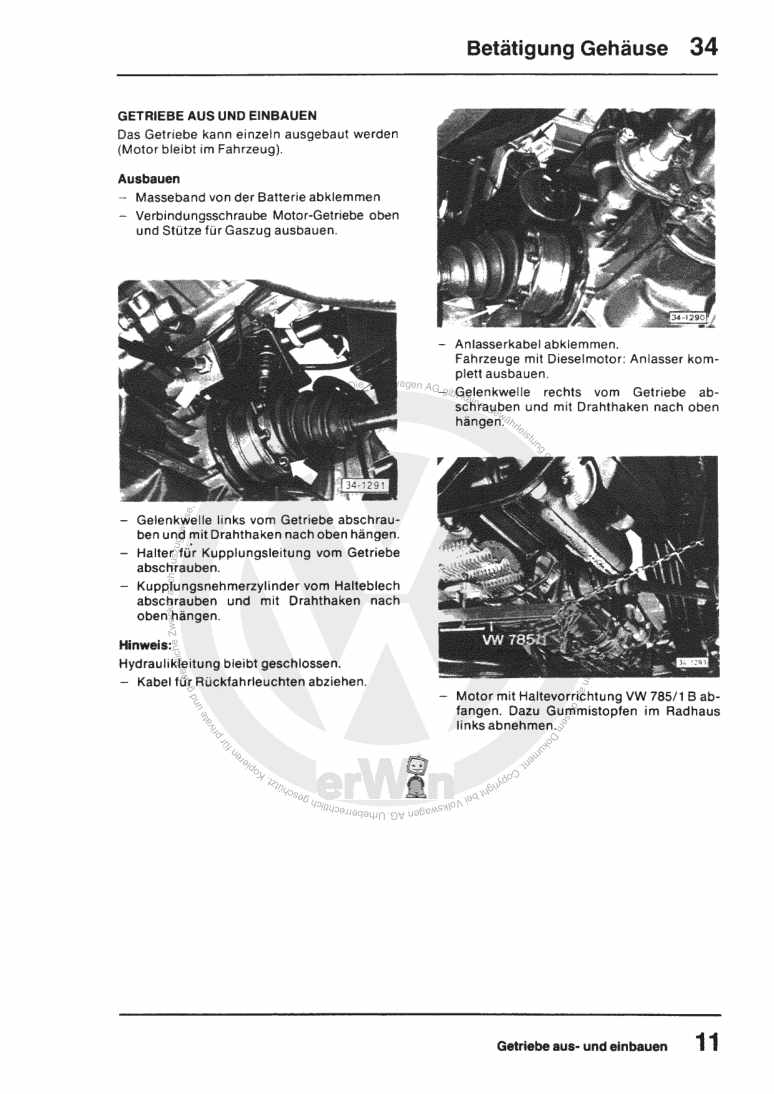 Beispielseite für Reparaturanleitung 2 4-Gang-Schaltgetriebe 091/1