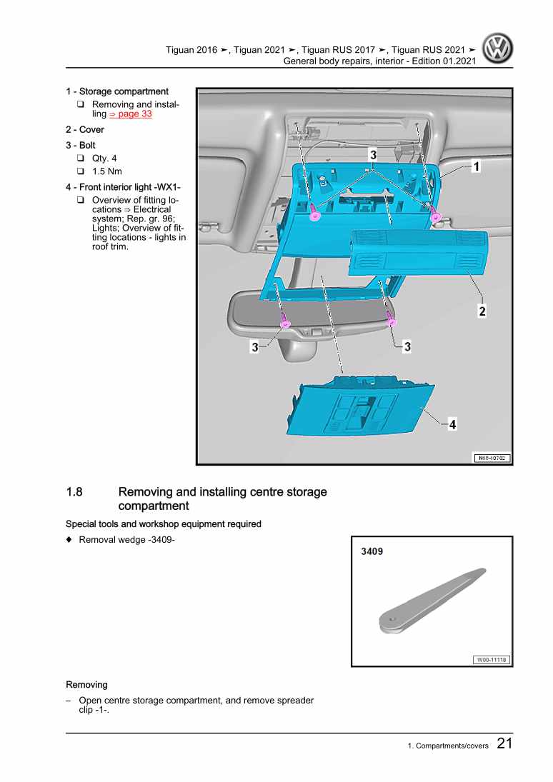 Examplepage for repair manual 2 General body repairs, interior