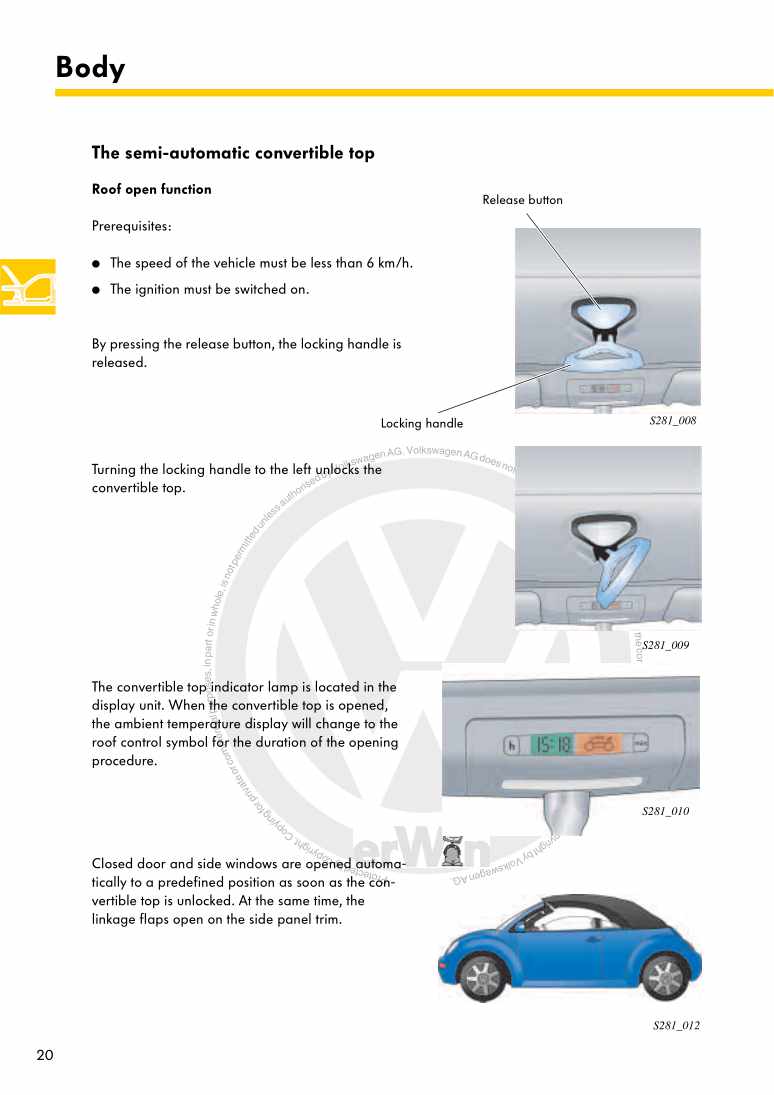 Examplepage for repair manual 2 Nr. 281: The New Beetle Cabriolet