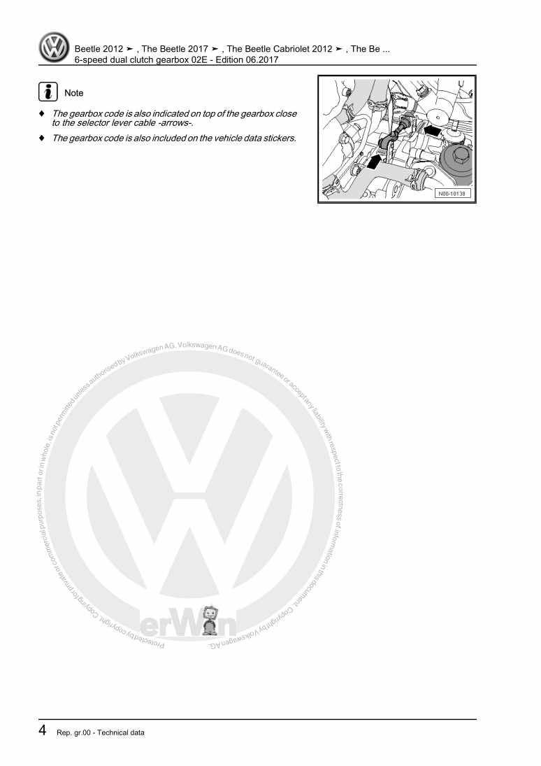 Examplepage for repair manual 6-speed dual clutch gearbox 02E