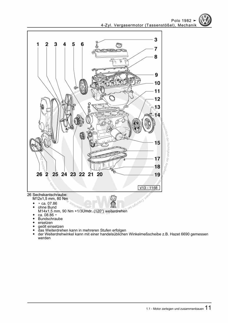 Beispielseite für Reparaturanleitung 2 4-Zyl. Vergasermotor (Tassenstößel), Mechanik