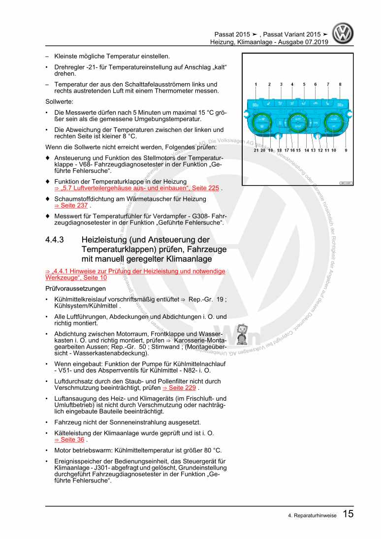 Examplepage for repair manual 3 Heizung, Klimaanlage