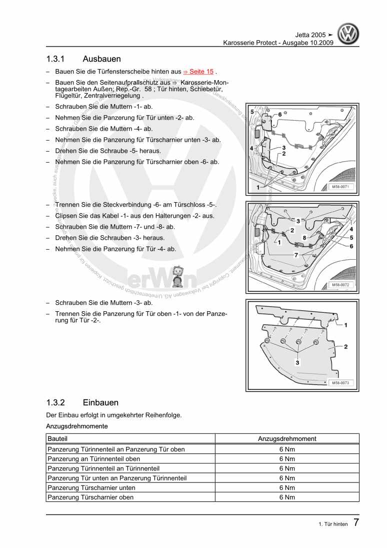 Examplepage for repair manual 3 Karosserie Protect