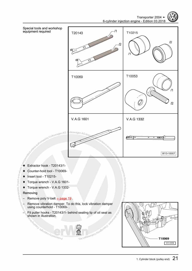 Examplepage for repair manual 3 6-cylinder injection engine