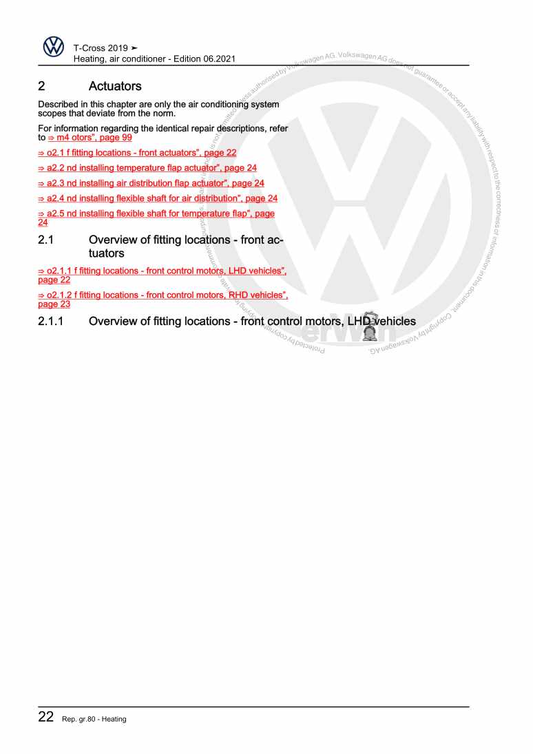 Examplepage for repair manual 2 Heating, air conditioner