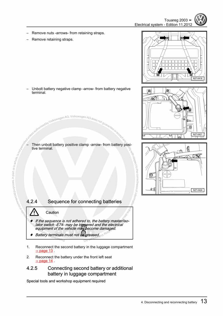 Examplepage for repair manual Electrical system