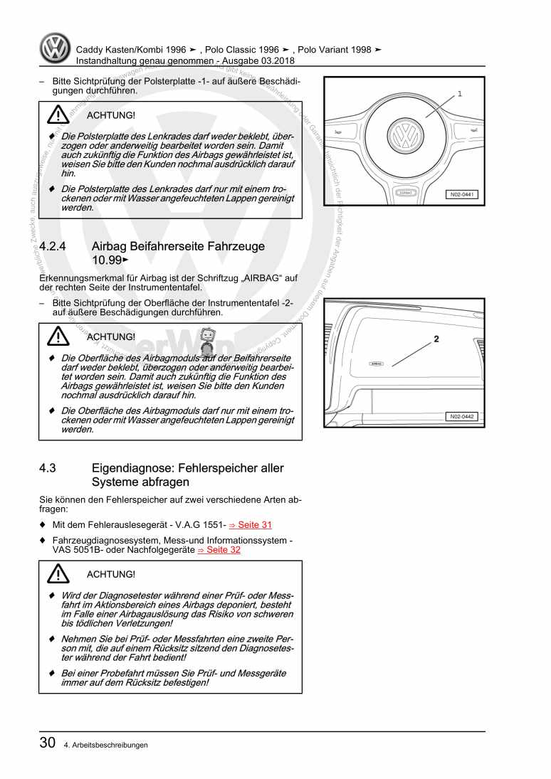 Examplepage for repair manual 3 Instandhaltung genau genommen