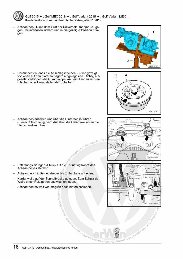 Beispielseite für Reparaturanleitung 2 Kardanwelle und Achsantrieb hinten