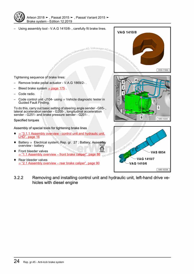 Examplepage for repair manual 2 Brake system