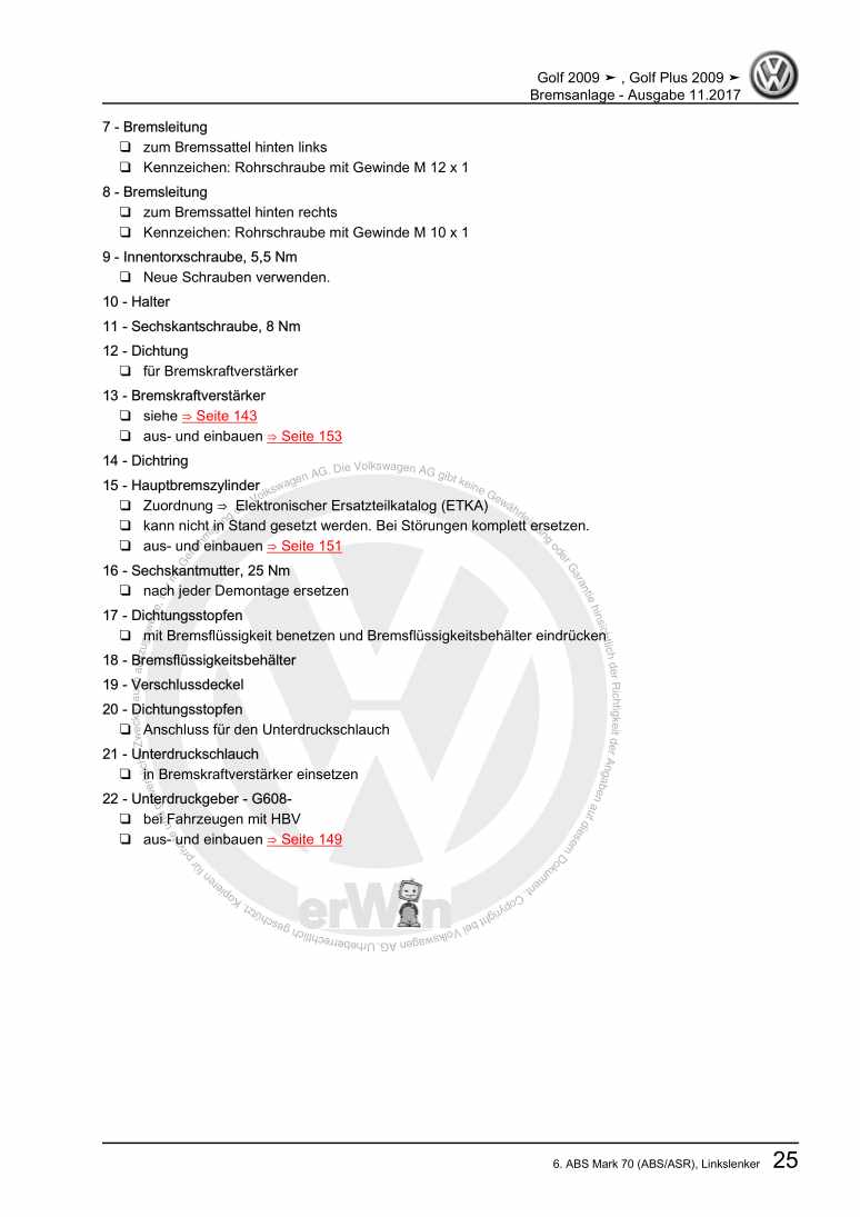 Beispielseite für Reparaturanleitung 2 Bremsanlage