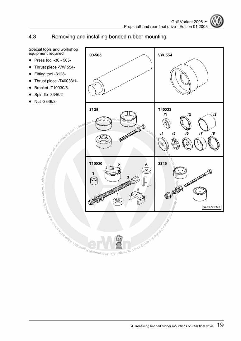 Examplepage for repair manual 2 Propshaft and rear final drive
