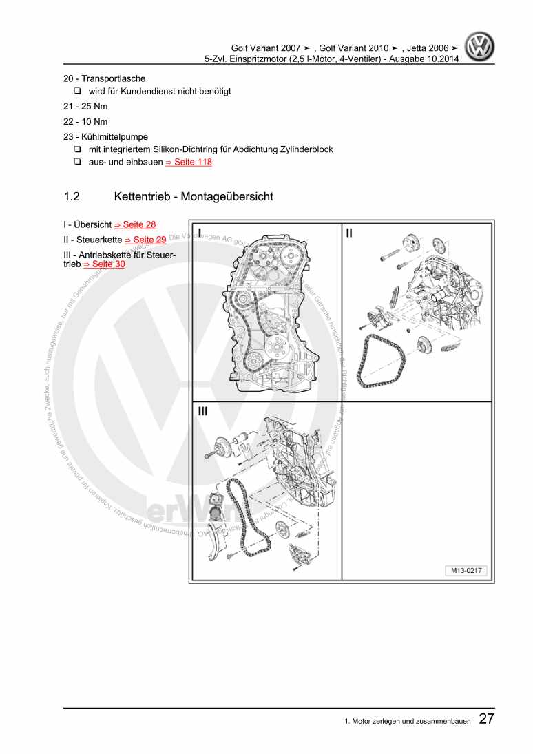 Examplepage for repair manual 3 5-Zyl. Einspritzmotor (2,5 l-Motor, 4-Ventiler)