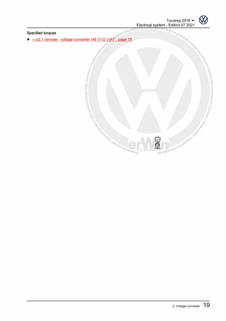 Examplepage for repair manual 3 Electrical system