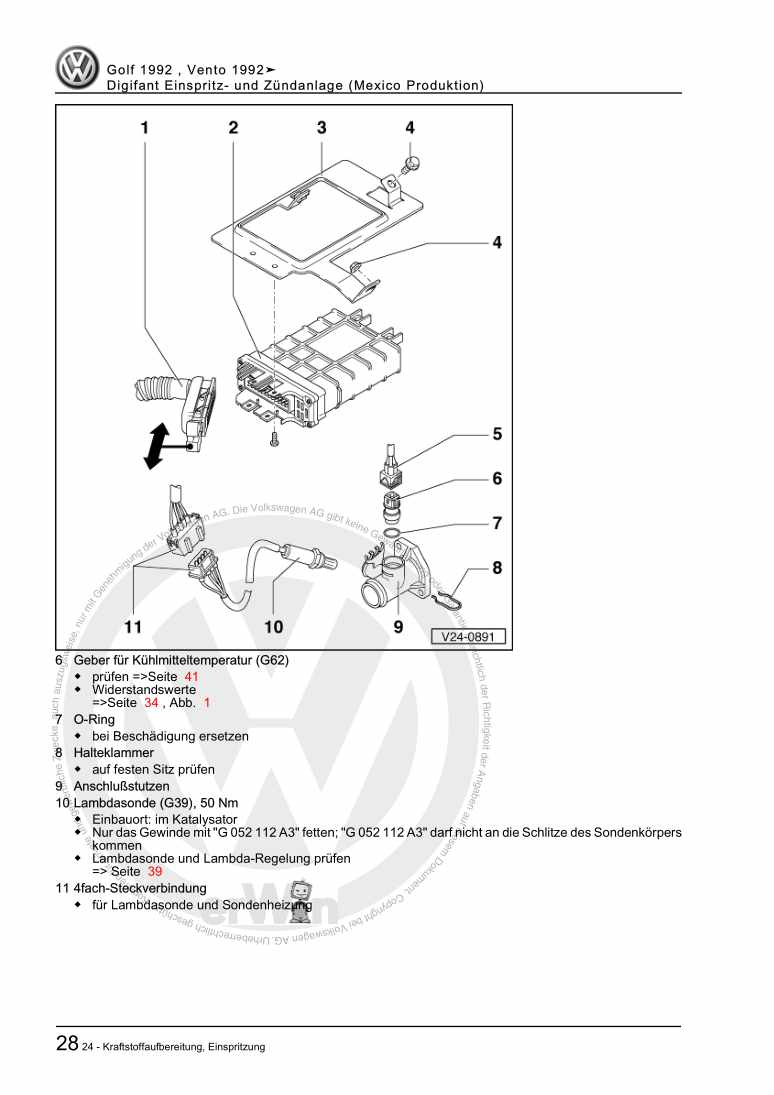 Examplepage for repair manual 3 Digifant Einspritz- und Zündanlage (Mexico Produktion)