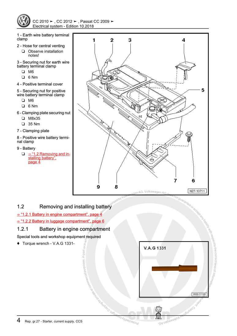 Examplepage for repair manual 2 Electrical system