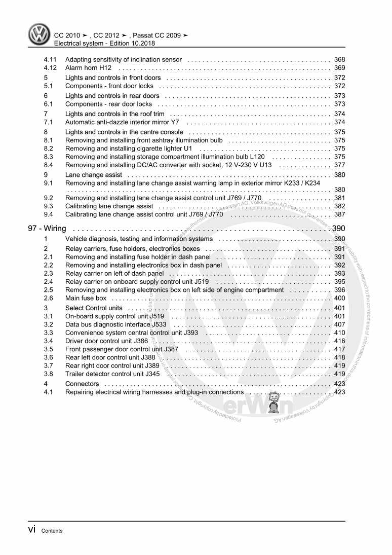 Examplepage for repair manual 3 Electrical system