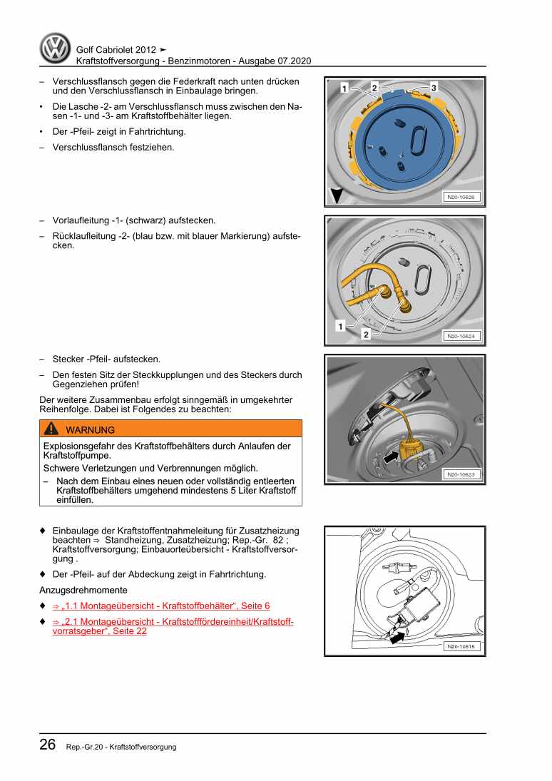 Examplepage for repair manual 2 Kraftstoffversorgung - Benzinmotoren