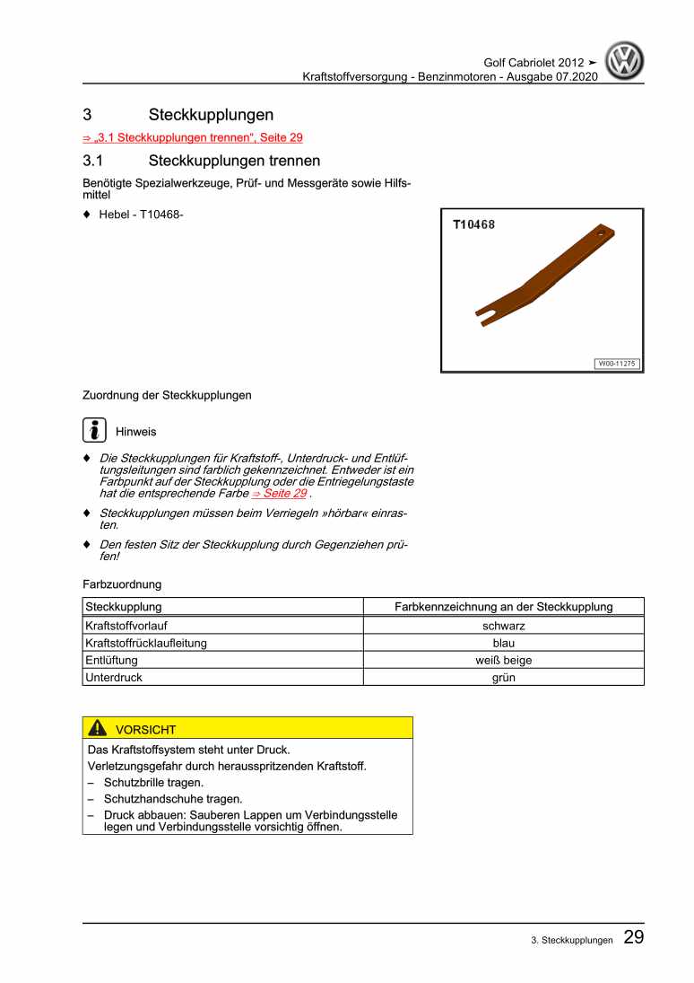 Beispielseite für Reparaturanleitung 3 Kraftstoffversorgung - Benzinmotoren