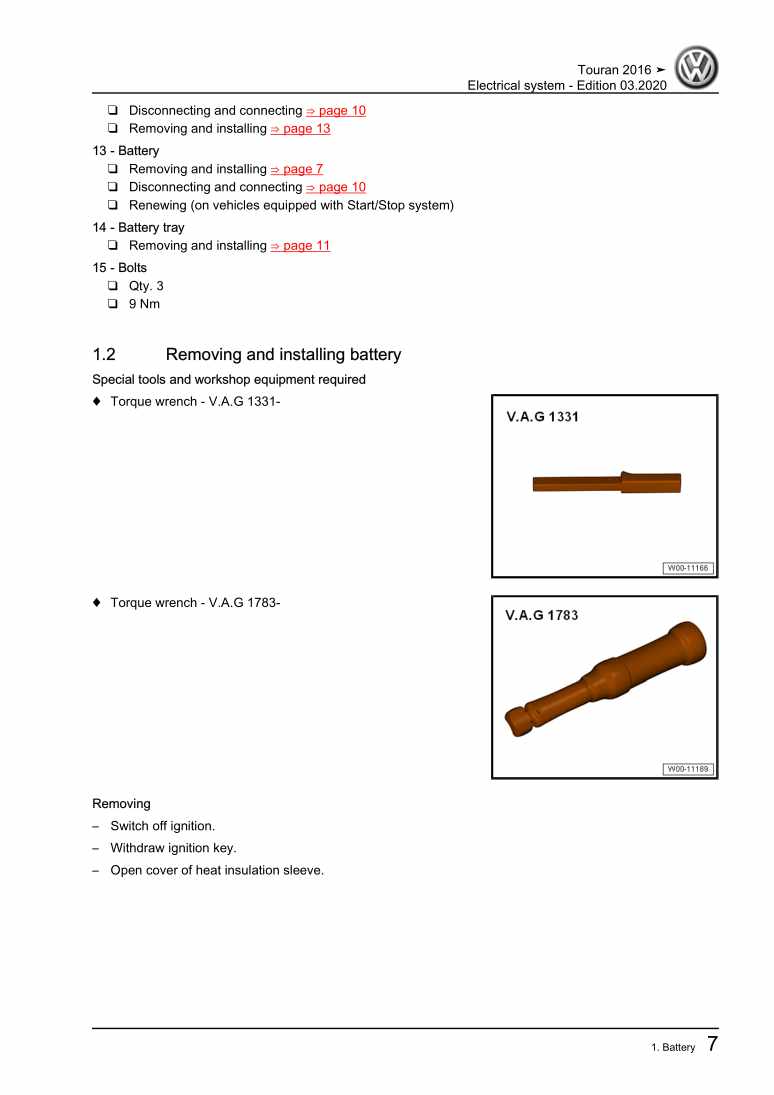Examplepage for repair manual 3 Electrical system