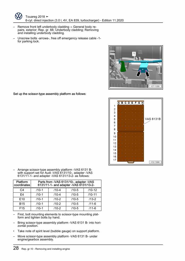 Examplepage for repair manual 2 6-cyl. direct injection (3.0 l, 4V, EA 839, turbocharger)