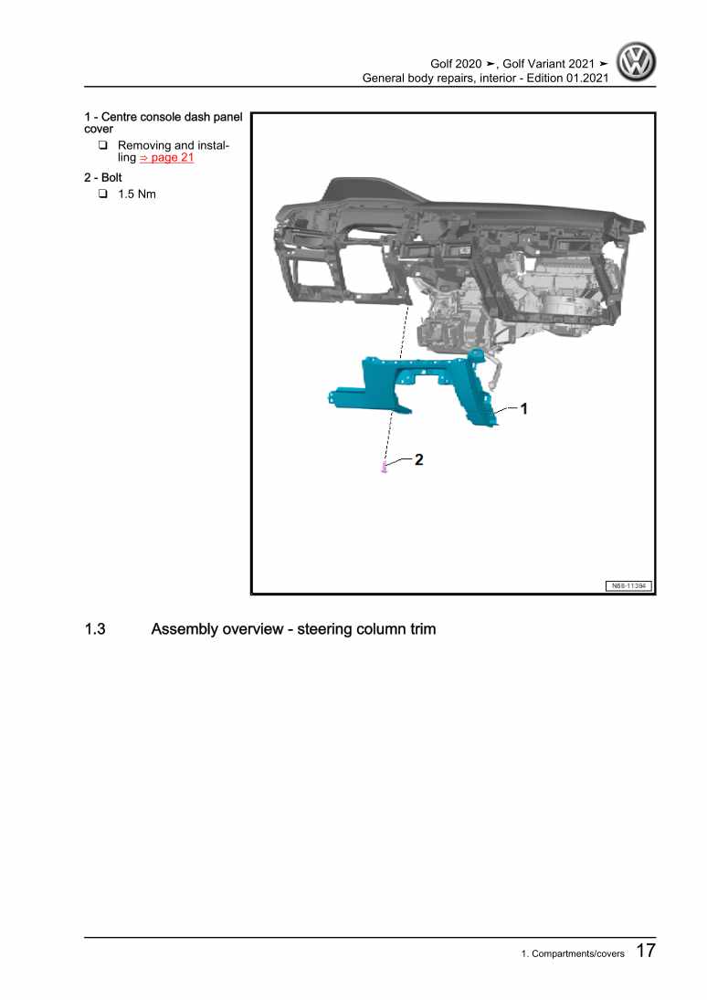 Examplepage for repair manual 2 General body repairs, interior