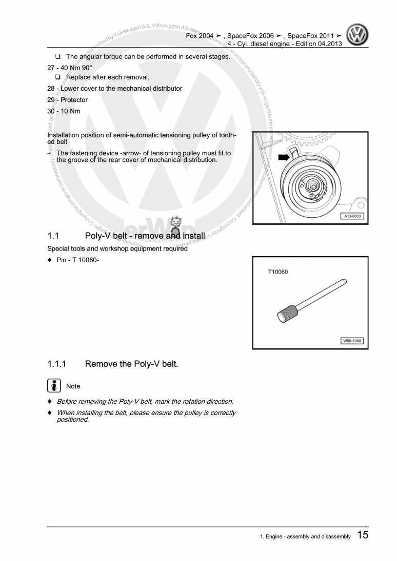Examplepage for repair manual 4 - Cyl. diesel engine