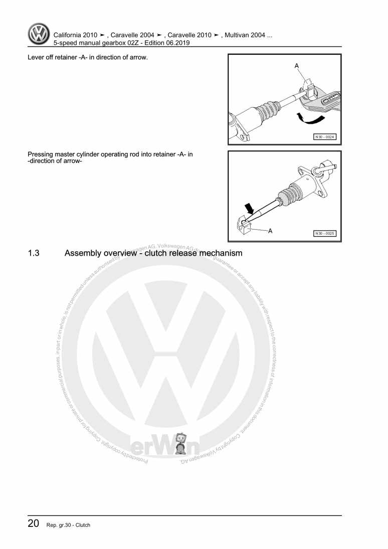 Examplepage for repair manual 3 5-speed manual gearbox 02Z