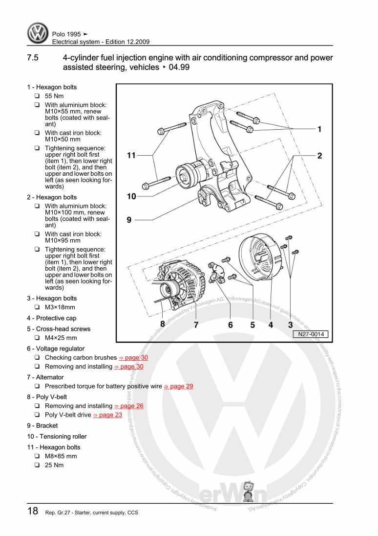 Examplepage for repair manual 3 Electrical system