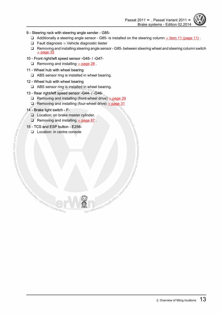 Examplepage for repair manual 3 Brake systems