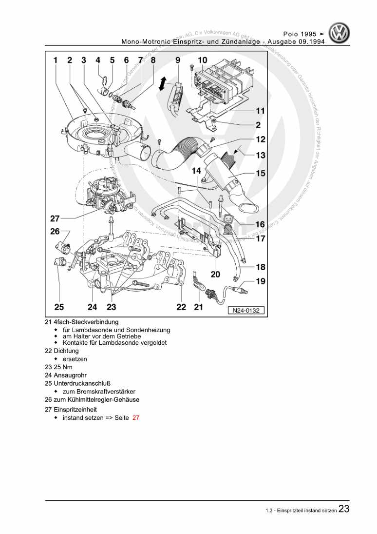 Examplepage for repair manual 3 Mono-Motronic Einspritz- und Zündanlage