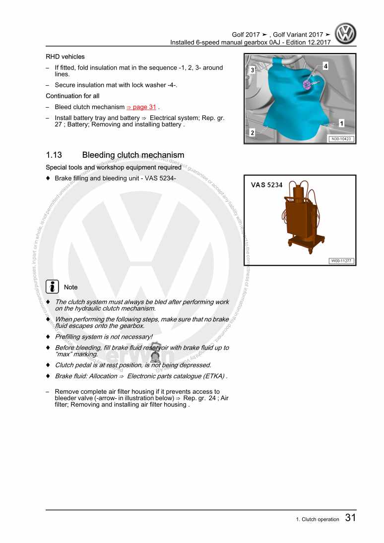Examplepage for repair manual 2 Installed 6-speed manual gearbox 0AJ
