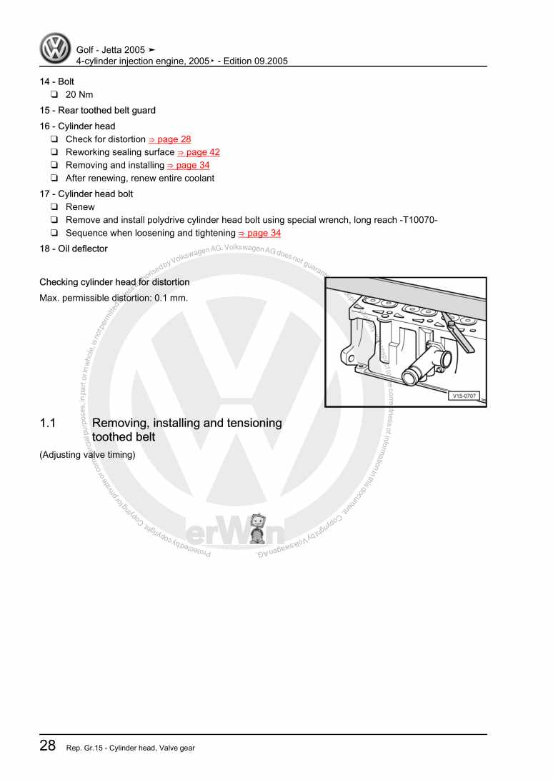 Beispielseite für Reparaturanleitung 3 4-cylinder injection engine, 2005▸