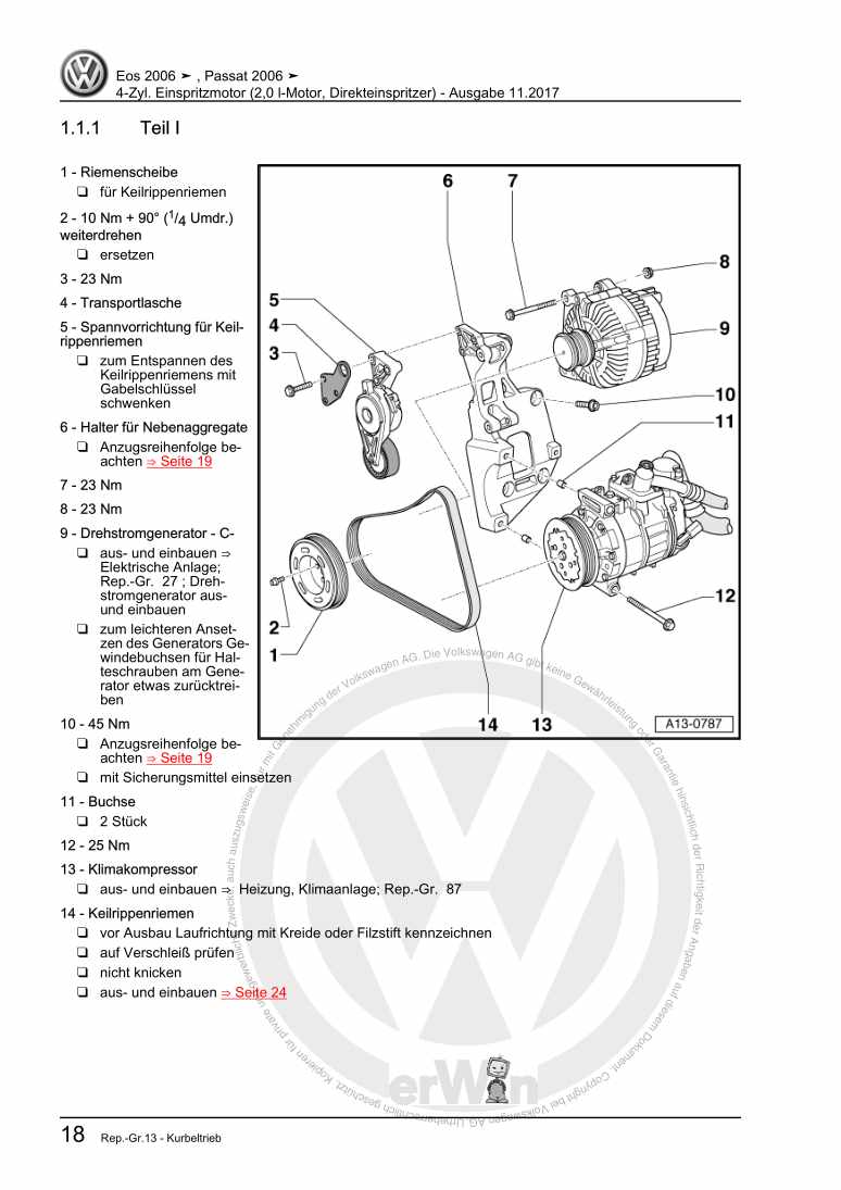 Beispielseite für Reparaturanleitung 3 4-Zyl. Einspritzmotor (2,0 l-Motor, Direkteinspritzer)